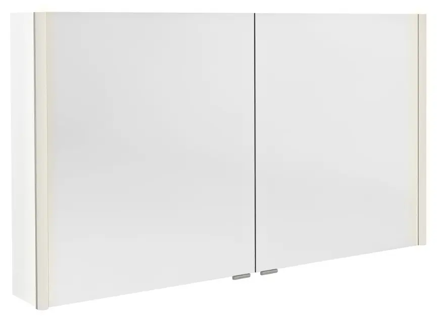 Sapho Alix - Spiegelschrank mit LED-Beleuchtung, 126 × 70 × 18 cm, 2 Türen, weiß AX126-0030