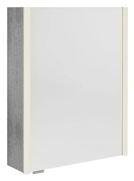 Sapho Alix - Spiegelschrank mit LED-Beleuchtung, 56 × 70 × 18 cm, 2 Türen, rechts/links, Eiche silber AX156-0011