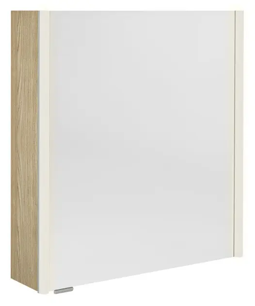 Sapho Alix - Spiegelkast met LED-verlichting 66x70x18 cm, 2 deuren, links/rechts, bardini-iepenhout AX166-0013
