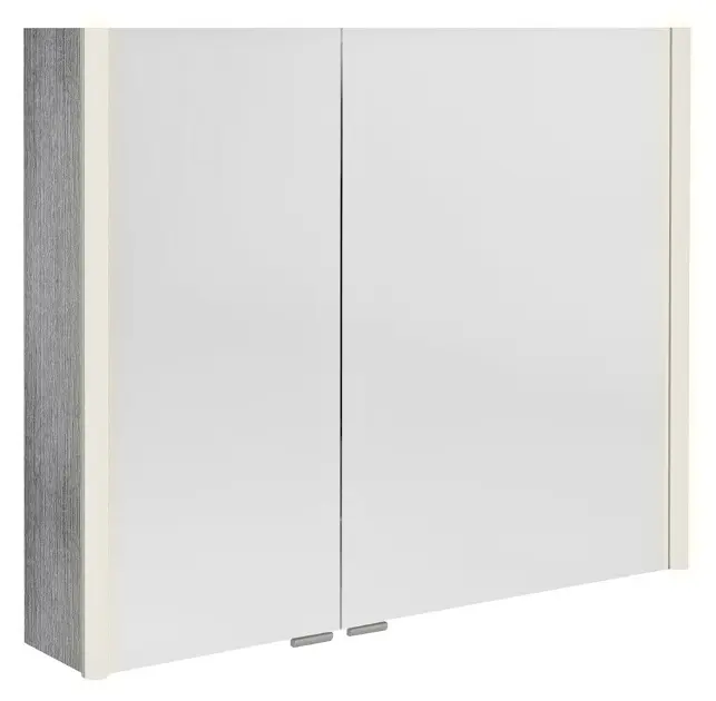 Levně Sapho Alix - Zrcadlová skříňka s LED osvětlením 86x70x18 cm, 2x dvířka, dub stříbrný AX186-0011