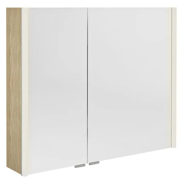 Sapho Alix - Огледален шкаф с LED осветление 86x70x18 см, 2 врати, явор „Бардини“ AX186-0013