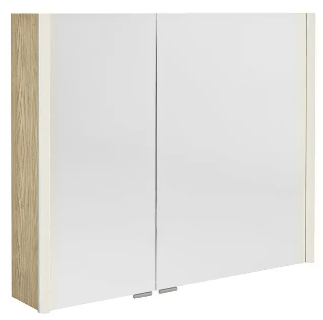 Levně Sapho Alix - Zrcadlová skříňka s LED osvětlením 86x70x18 cm, 2x dvířka, jilm bardini AX186-0013