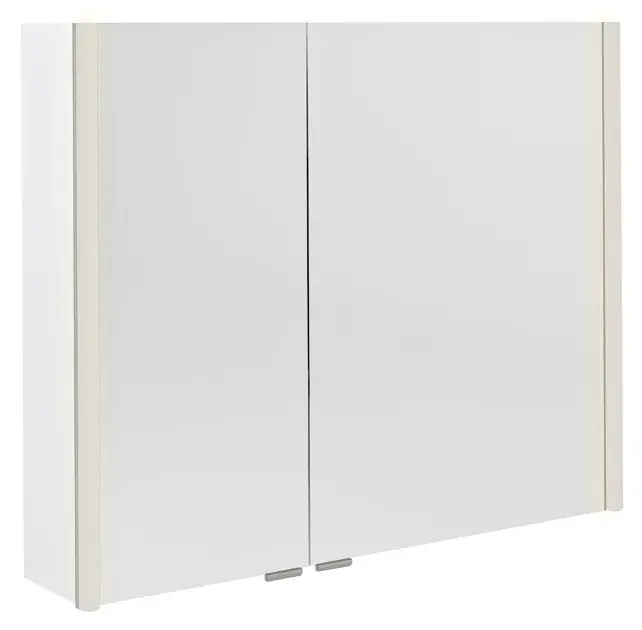 Sapho Alix - Ogledalo ormarić s LED rasvjetom, 86 x 70 x 18 cm, 2 vrata, bijeli AX186-0030
