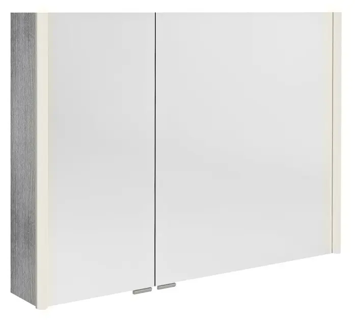 Levně Sapho Alix - Zrcadlová skříňka s LED osvětlením 96x70x18 cm, 2x dvířka, dub stříbrný AX196-0011