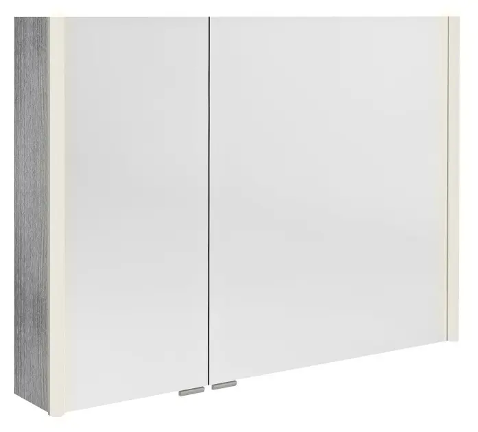 Sapho Alix - Огледален шкаф с LED осветление 96x70x18 см, 2 врати, сребрист дъб AX196-0011