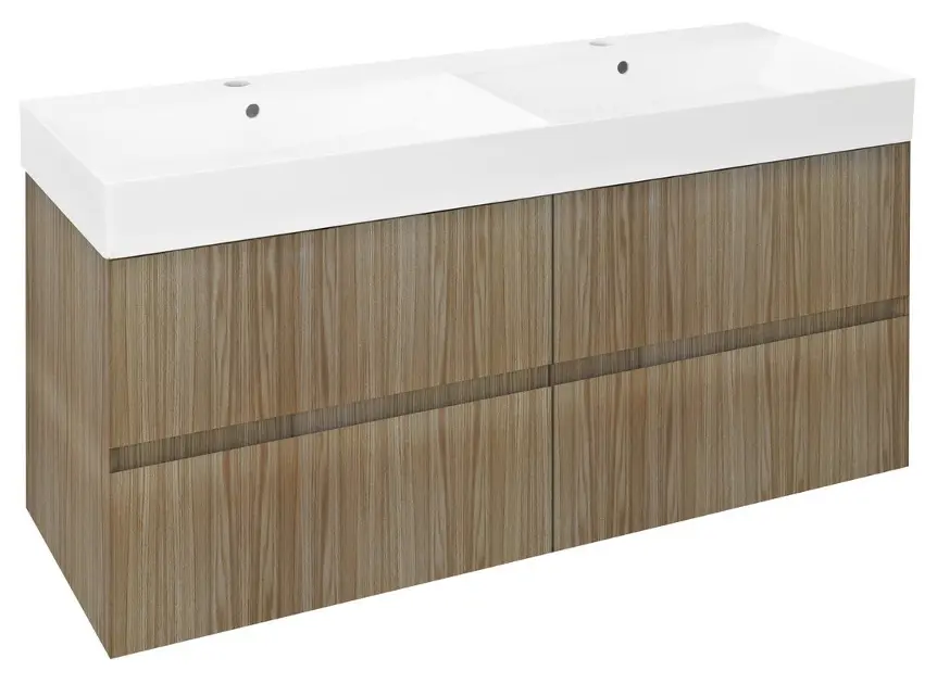 Levně Sapho Filena - Skříňka pod dvojumyvadlo 118x52x43 cm, 4x zásuvka, dub FID1212D