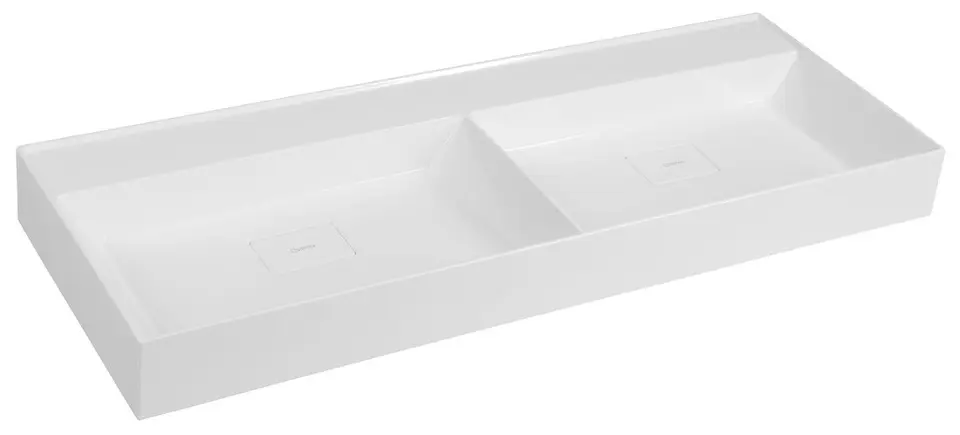 Sapho Godiva - Dubbele wastafel 119x44 cm, zonder overloop, zonder kraangat, wit GU119-0