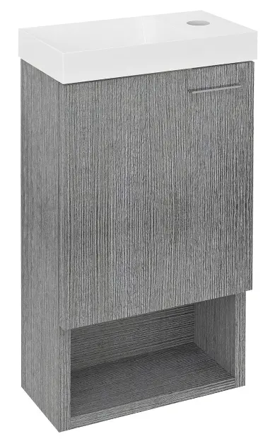 Sapho Latus - XI ormarić za umivaonik, 30 x 53 x 17 cm, 1 vrata, srebrni hrast LT711-1111