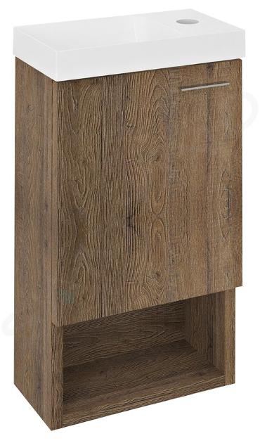 Sapho Latus - Mobiletto sottolavabo, 30x53x17 cm, 1 anta sx/dx, rovere sherwood LT711-1515