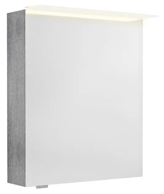 Sapho Linex - Ormar s ogledalom i LED rasvjetom 60x70x15 cm, P/L, srebrni hrast LX060-0011