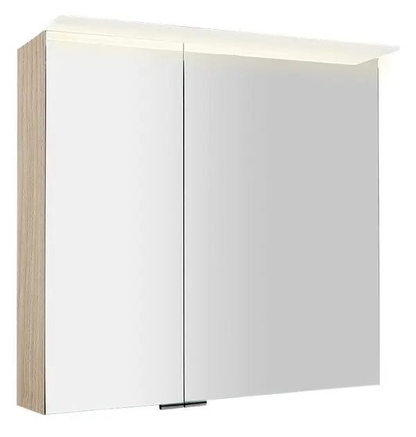 Levně Sapho Linex - Zrcadlová skříňka s LED osvětlením 80x70x15 cm, 2x dvířka, jilm bardini LX080-0013