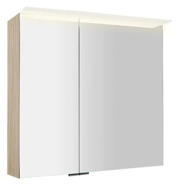 Sapho Linex - Огледален шкаф с LED осветление 80x70x15 см, 2 врати, явор „Бардини“ LX080-0013