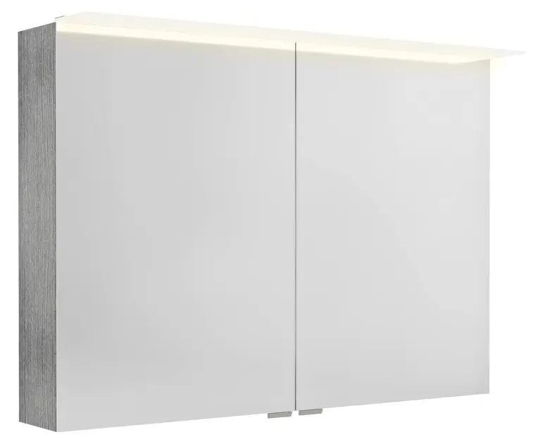 Levně Sapho Linex - Zrcadlová skříňka s LED osvětlením 100x70x15 cm, 2x dvířka, dub stříbrný LX100-0011