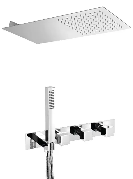 Sapho - Душ комплект с термостат за вграждане, с корпус, 50x22 см, хром MB453-01