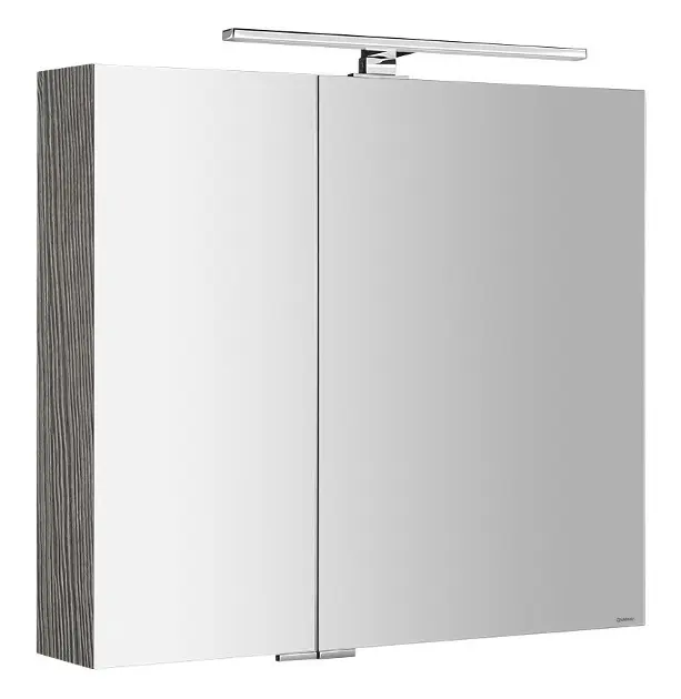 Sapho Mirró - Armario con espejo y iluminación LED, 80 x 70 x 16 cm, 2 puertas, roble plateado MC080-0011
