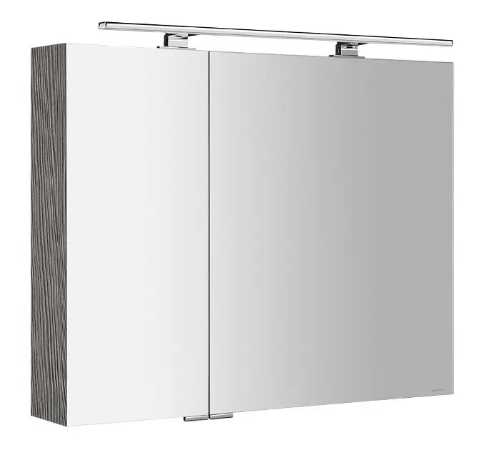 Levně Sapho Mirró - Zrcadlová skříňka s LED osvětlením 90x70x16 cm, 2x dvířka, dub stříbrný MC090-0011
