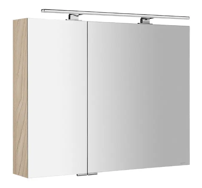 Levně Sapho Mirró - Zrcadlová skříňka s LED osvětlením 90x70x16 cm, 2x dvířka, jilm bardini MC090-0013