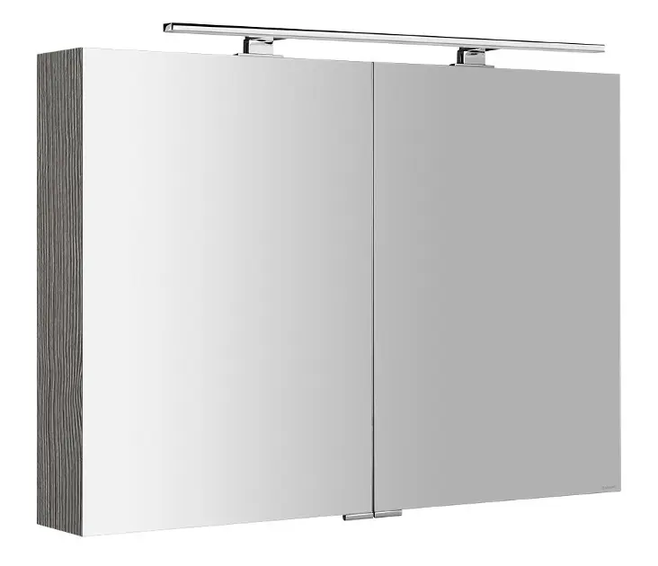Sapho Mirró - Ogledalo ormarić s LED rasvjetom, 100 x 70 x 16 cm, 2 vrata, srebrni hrast MC100-0011