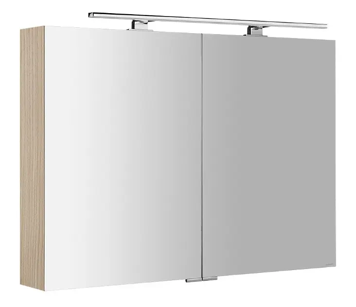 Sapho Mirró - Armario con espejo y iluminación LED, 100 x 70 x 16 cm, 2 puertas, olmo bardini MC100-0013