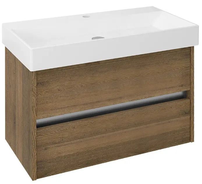 Sapho Nirona - Ormarić za umivaonik 82x52x43 cm, 2 ladice, hrast Sherwood NR085-1515