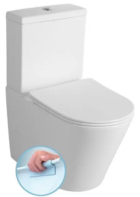 Sapho Paco - WC kombi, Rimless, vario odpad, bílá PC1012WR