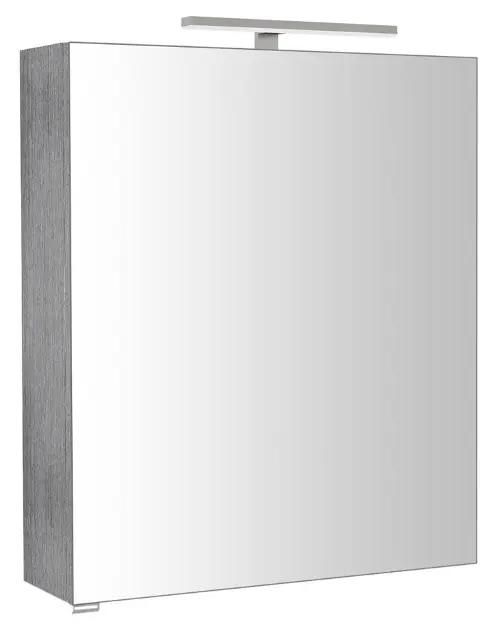 Levně Sapho Riwa - Zrcadlová skříňka s LED osvětlením 60x70x17 cm, dub stříbrný RIW060-0011