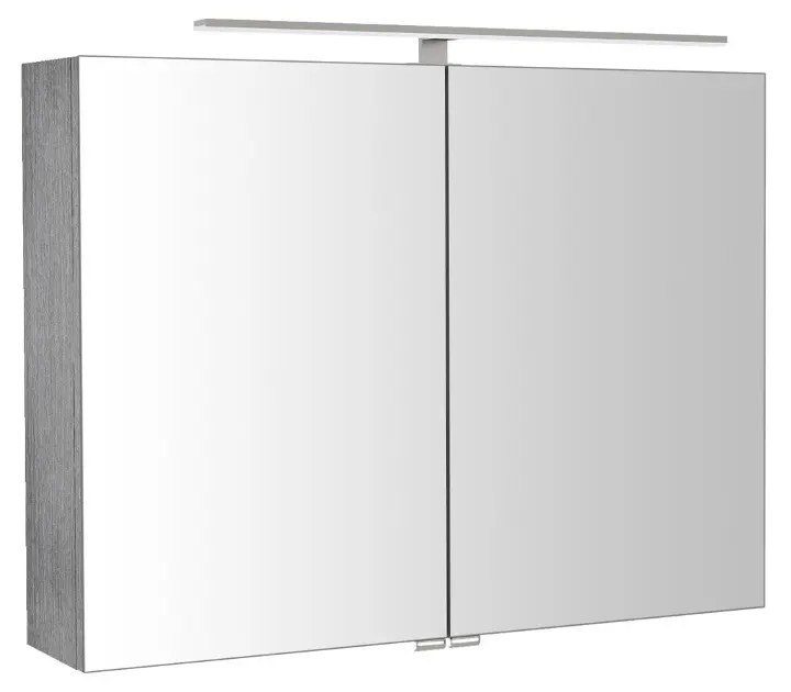 Levně Sapho Riwa - Zrcadlová skříňka s LED osvětlením 81x70x17 cm, dub stříbrný RIW080-0011