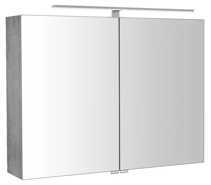 Sapho Riwa - Ogledalo ormarić s LED rasvjetom, 81 x 70 x 17 cm, srebrni hrast RIW080-0011
