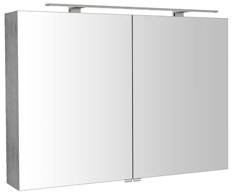 Sapho Riwa - Ogledalo s LED rasvjetom, 101 x 70 x 17 cm, srebrni hrast RIW100-0011