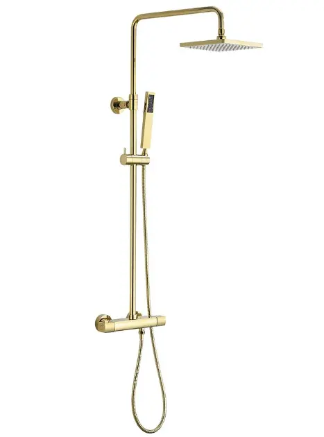 Sapho Spy - Set duș cu termostat, 20x20 cm, auriu SZ139