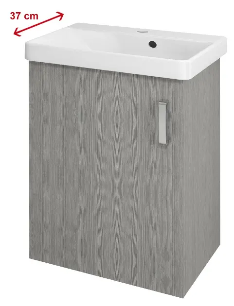 Sapho Theia - Ormarić za umivaonik 51x70x35 cm, 1 vrata, lijevi, srebrni hrast TH057-1111