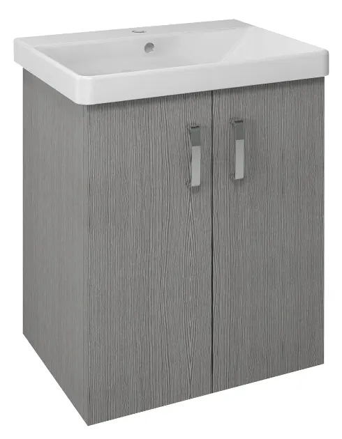 Sapho Theia - Ormarić za umivaonik 56x70x44 cm, 2 vrata, srebrni hrast TH062-1111