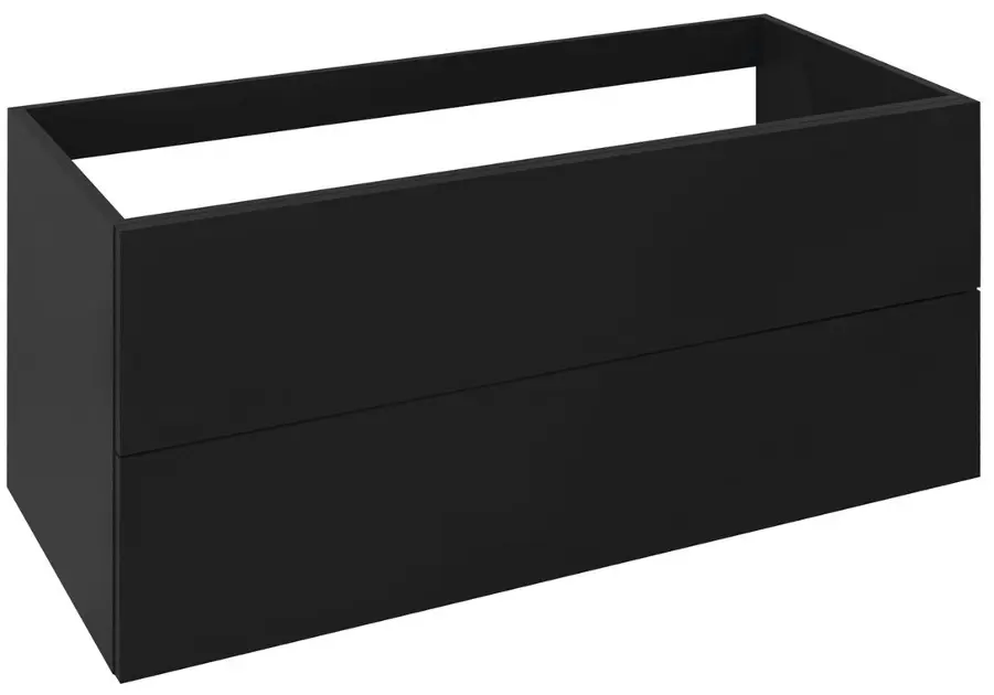 Levně Sapho Treos - Umyvadlová skříňka 110x53x51 cm, 2x zásuvka, matná černá TS110-3535