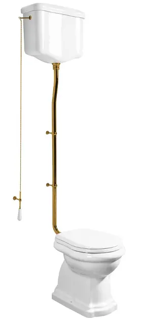 Sapho Kerasan Retro - monobloc WC, evacuare de jos, alb/bronz WCSET17-RETRO-SO