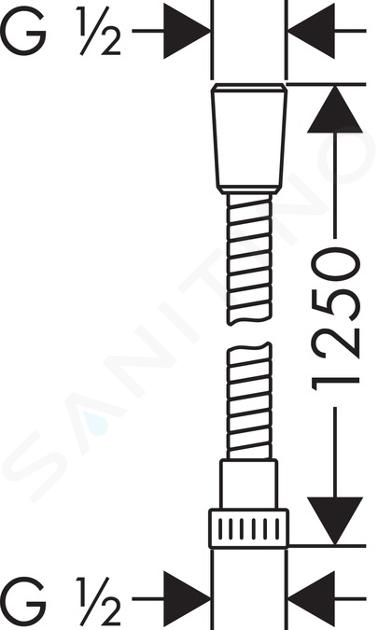 Hansgrohe Flexibles - Flexible de douche Isiflex 1600 mm, satinox 28276810