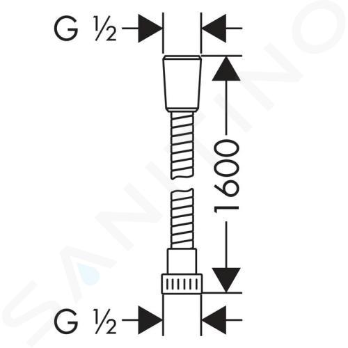 Hansgrohe Flexibles - Flexible de douche Isiflex 1600 mm, satinox 28276810