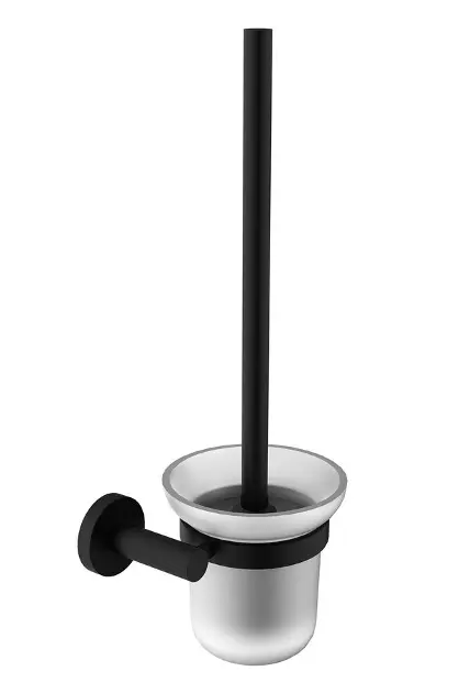 Levně Sapho X-Round - WC štětka závěsná, mléčné sklo, matná černá XR323B