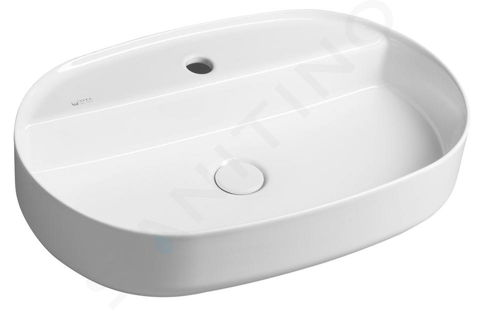 Sapho Isvea - Lavabo sobre encimera 60x40 cm, orificio para grifo, blanco 10NF65060