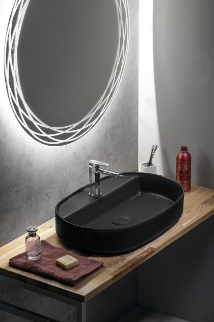 Miscelatore design nero opaco per lavabo da appoggio