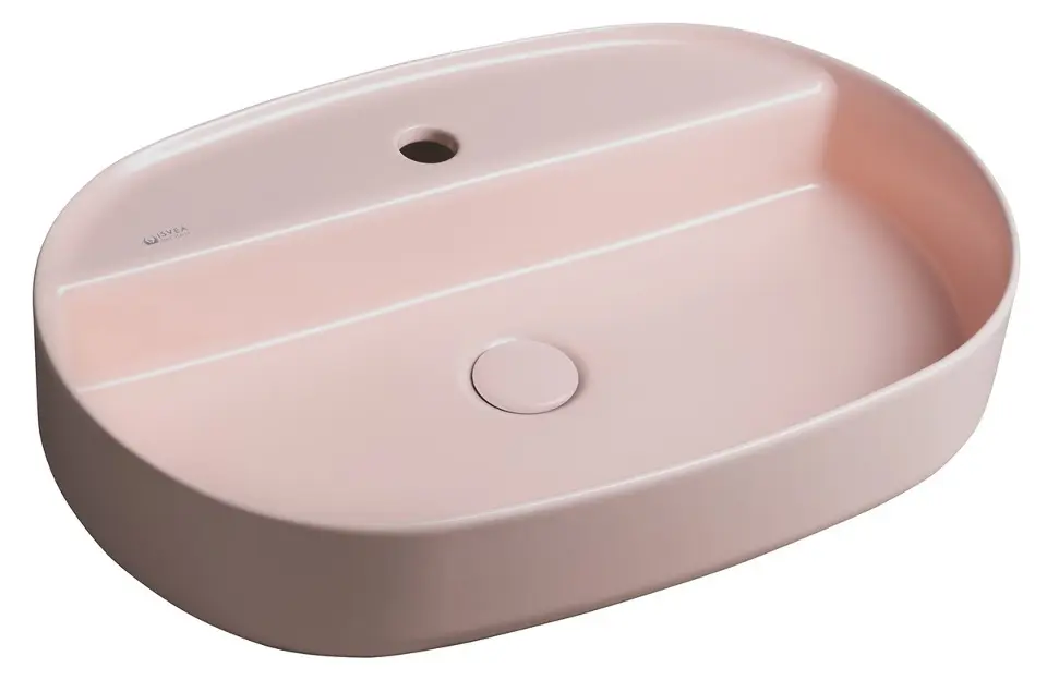 Sapho Isvea - 60 x 40 cm umivaonik za pult, otvor za slavinu, losos roza 10NF65060-2S