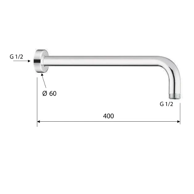 Gessi 28767#031 Tubo prolungato per sifone, lunghezza 40 cm, finitura