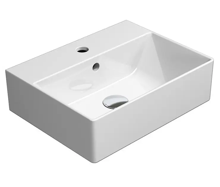 Sapho GSI Kube X - Umivaonik 45 x 35 cm, s prelijevanjem, otvorom za slavinu, ExtraGlaze, bijeli 94859111