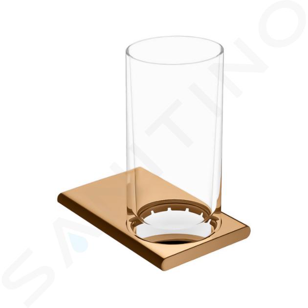 Keuco Edition 400 - Vaso para cepillos de dientes con soporte, cristal/bronce cepillado 11550039000