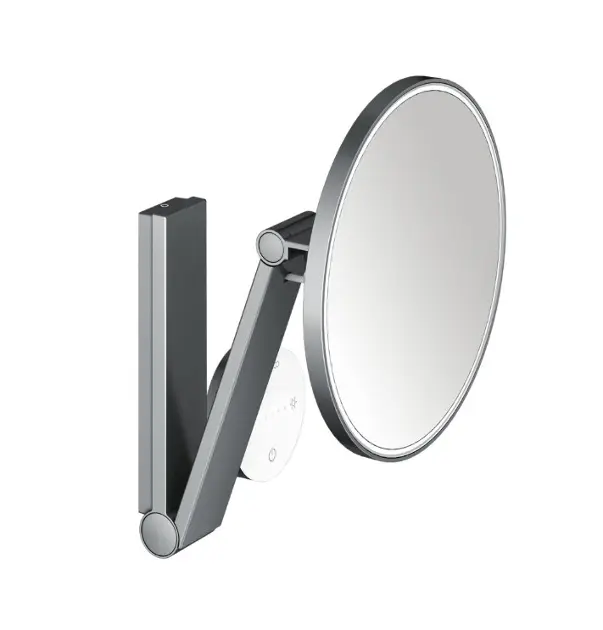 Levně Keuco - Kosmetické nástěnné zrcátko s LED osvětlením, kartáčovaný černý chrom 17612139002