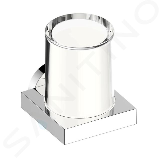 Keuco Edition 90 - Distributeur de savon avec support, verre dépoli / chrome 19052019000