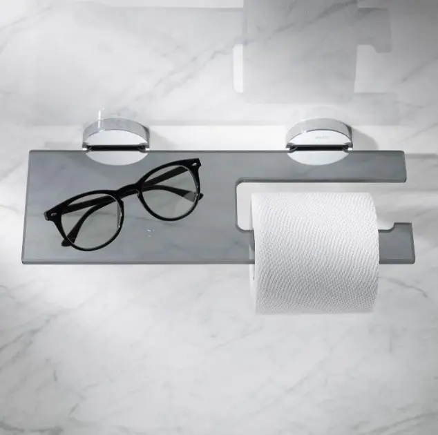 Porta Rotolo Carta Igienica Keuco Edition 400 - Cromato, Design Aperto - Foto 6