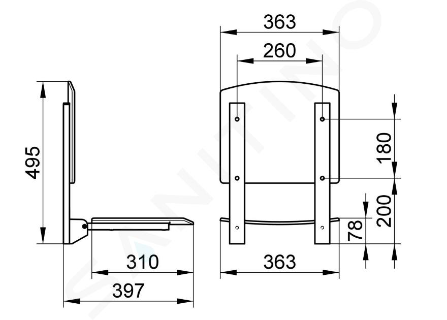 Keuco Plan Care - Maniglione con asta doccia 80x68 cm, ad angolo