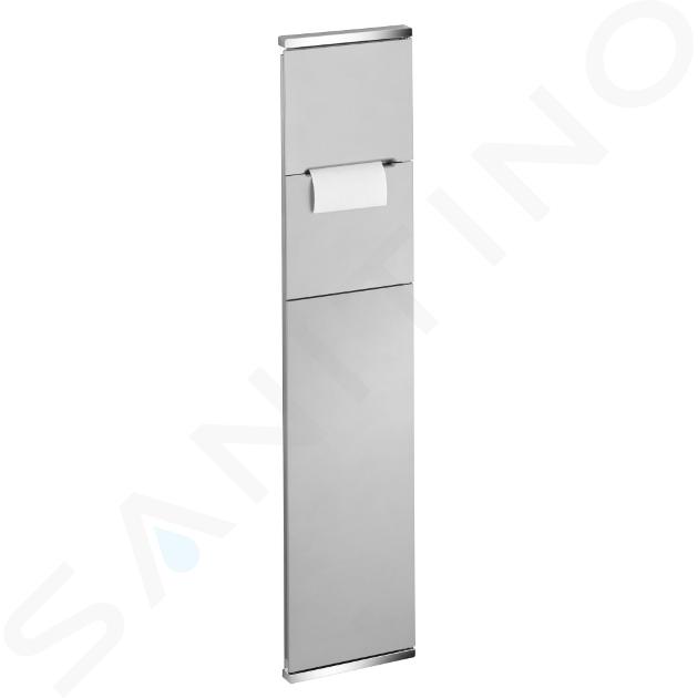 Hansgrohe XtraStoris Rock - Portarrollos de papel higiénico y escobillero  con puerta, acero cepillado 56062800