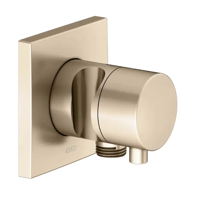 Levně Keuco IXMO Comfort - Uzavírací ventil pod omítku, s připojením a držákem sprchy, kartáčovaný bronz 59541031202