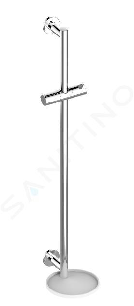 Keuco IXMO - Barre de douche 86 cm, avec étagère, chrome/blanc 59585010921